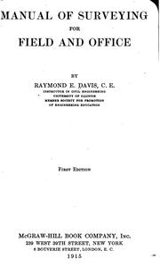 Cover of: Manual of surveying for field and office