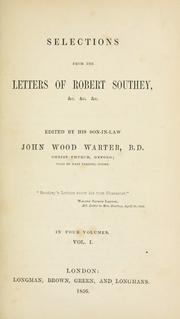 Cover of: Selections from the letters of Robert Southey ...
