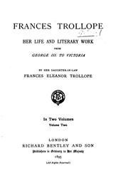 Cover of: Frances Trollope: her life and literary work from George III. to Victoria