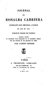 Cover of: Journal de Rosalba Carriera pendant son séjour à Paris en 1720 et 1721