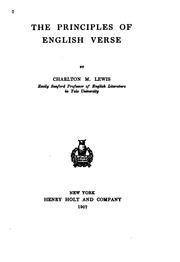 Cover of: The principles of English verse