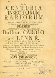 Cover of: Centuria insectorum rariorum ... by Carl Linnaeus