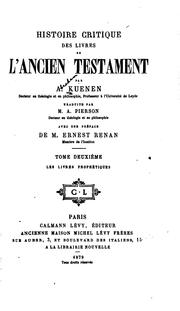 Cover of: Histoire critique des livres de l'Ancien Testament