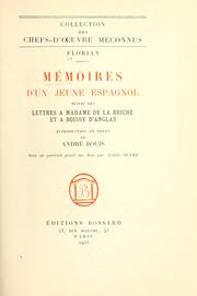 Cover of: Mémoires d'un jeune Espagnol: suivis des Lettres à madame de la Briche et à Boissy d'Anglas