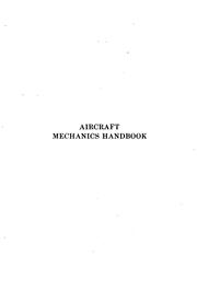 Cover of: Aircraft mechanics handbook