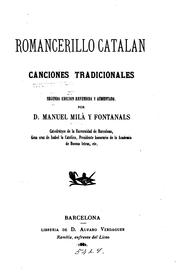Romancerillo catalán, canciones tradicionales by Manuel Milá y Fontanals