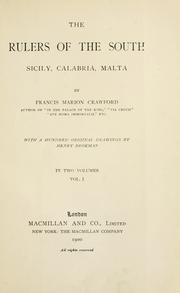 Cover of: The rulers of the South: Sicily, Calabria, Malta