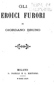 Cover of: Gli eroici furori by Giordano Bruno