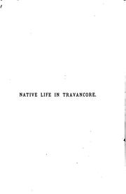 Cover of: Native life in Travancore by Samuel Mateer