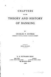 Cover of: Chapters on the theory and history of banking