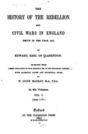 Cover of: The history of the Rebellion and civil wars in England begun in the year 1641
