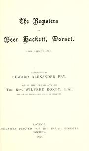 Cover of: The registers of Beer Hackett, Dorset