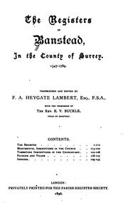 Cover of: The registers of Banstead
