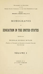 Cover of: ... Monographs on education in the United States