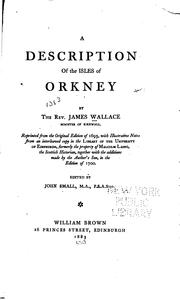 Cover of: A description of the Isles of Orkney
