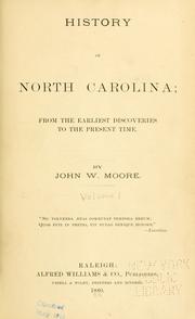 Cover of: History of North Carolina by Moore, John W.