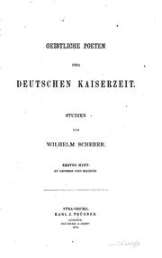 Cover of: Gesistliche poeten der deutschen kaiserzeit.