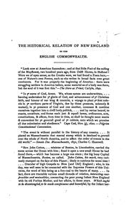 Cover of: The historical relation of New England to the English commonwealth. by Thornton, John Wingate