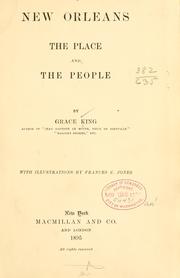 Cover of: New Orleans; the place and the people