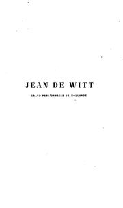 Cover of: Vingt années de république parlementaire au dix-septième siècle.: Jean de Witt, grand pensionnaire de Hollande