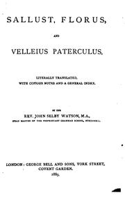 Cover of: Sallust, Florus, and Velleius Paterculus