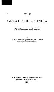 Cover of: The great epic of India: its character and origin