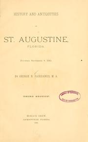 Cover of: History and antiquities of St. Augustine, Florida