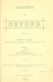 Cover of: History of Oxford