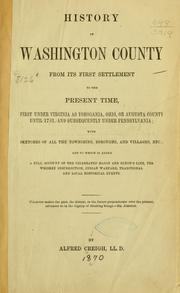 Cover of: History of Washington County by Alfred Creigh