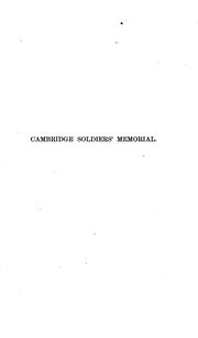 Cover of: The soldiers' monument in Cambridge.