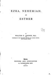 Cover of: Ezra, Nehemiah, and Esther by Walter F. Adeney