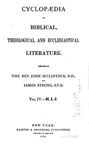 Cover of: Cyclopædia of Biblical, theological, and ecclesiastical literature.