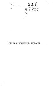 Cover of: Oliver Wendell Holmes.