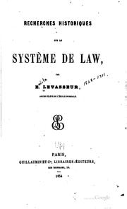 Cover of: Recherches historiques sur le système de Law