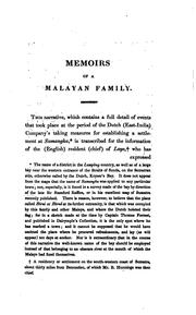Cover of: Memoirs of a Malayan family