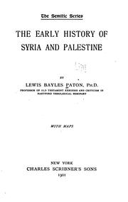 Cover of: The early history of Syria and Palestine