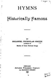 Hymns historically famous by Nicholas Smith