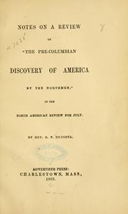 Cover of: Notes on a review of "The pre-Columbian discovery of America by the Northmen," in the North American review for July.