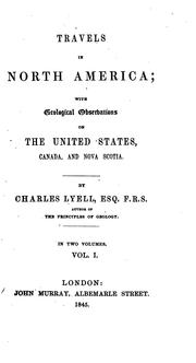 Cover of: Travels in North America by Charles Lyell