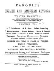 Cover of: Parodies of the works of English & American authors by Hamilton, Walter