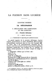 Cover of: La flexion dans Lucrèce