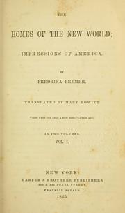 Cover of: The homes of the New World: impressions of America