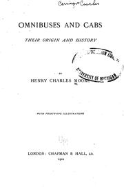 Cover of: Omnibuses and cabs: their origin and history