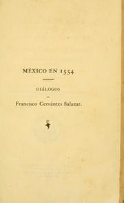Cover of: México en 1554. by Francisco Cervantes de Salazar