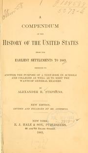 Cover of: A compendium of the history of the United States from the earliest settlements to 1883.