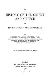Cover of: A history of the Orient and Greece: for high schools and academies