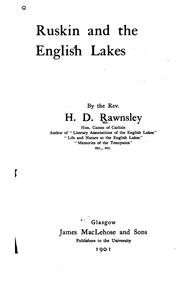 Cover of: Ruskin and the English lakes