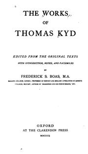 Cover of: The works of Thomas Kyd.