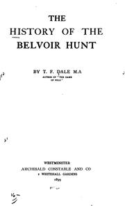 Cover of: The history of the Belvoir hunt