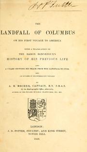 Cover of: landfall of Columbus on his first voyage to America | A. B. Becher